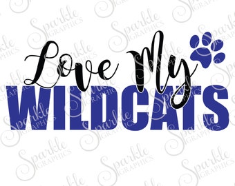 Wildcat Pride Cut File Wildcat svg Wildcat Mascot Mascot svg High School Clipart Svg Dxf Eps Png Silhouette Cricut Cut File Commercial Use
