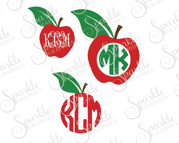 Download Apple Monogram Frame Teacher SVG Apple SVG Teacher Monogram