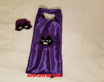 One (1) Titan Hero Go Raven Hero Inspired Cape and Mask/Titan Hero Birthday/ Party Favors/ Costume