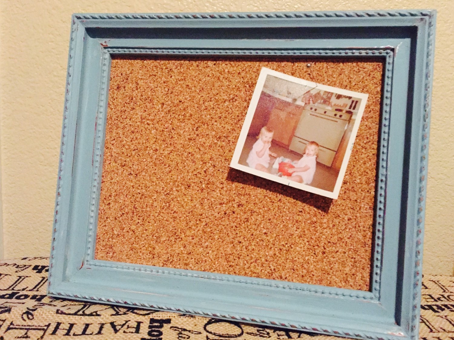 Hand painted framed cork board