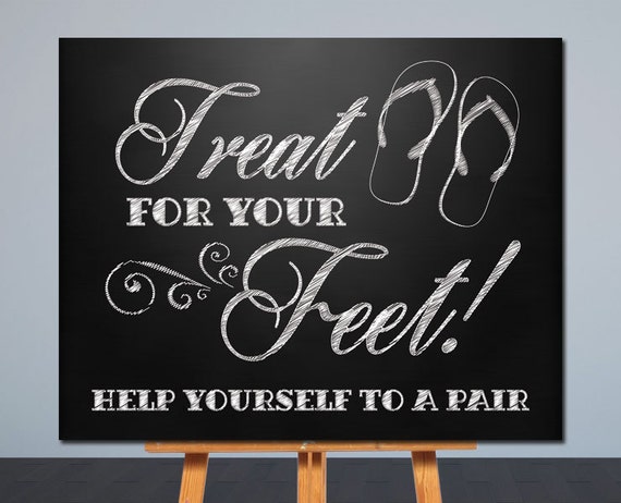 Wedding Flip Flops Sign Printable Wedding Sign Chalkboard