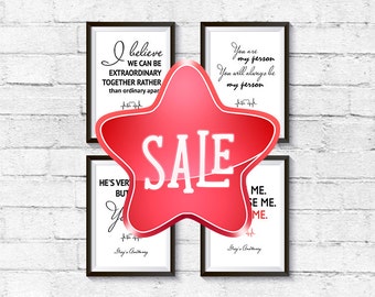 40% OFF Set of Four Greys Anatomy Quotes You are my person Greys Anatomy Gifts Digital Set Love Print Meredith Grey Poster Just for him