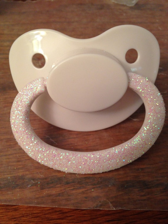 Adult Pacifier w/ Glitz Glitter Handle by littlebabyBigPlaypen