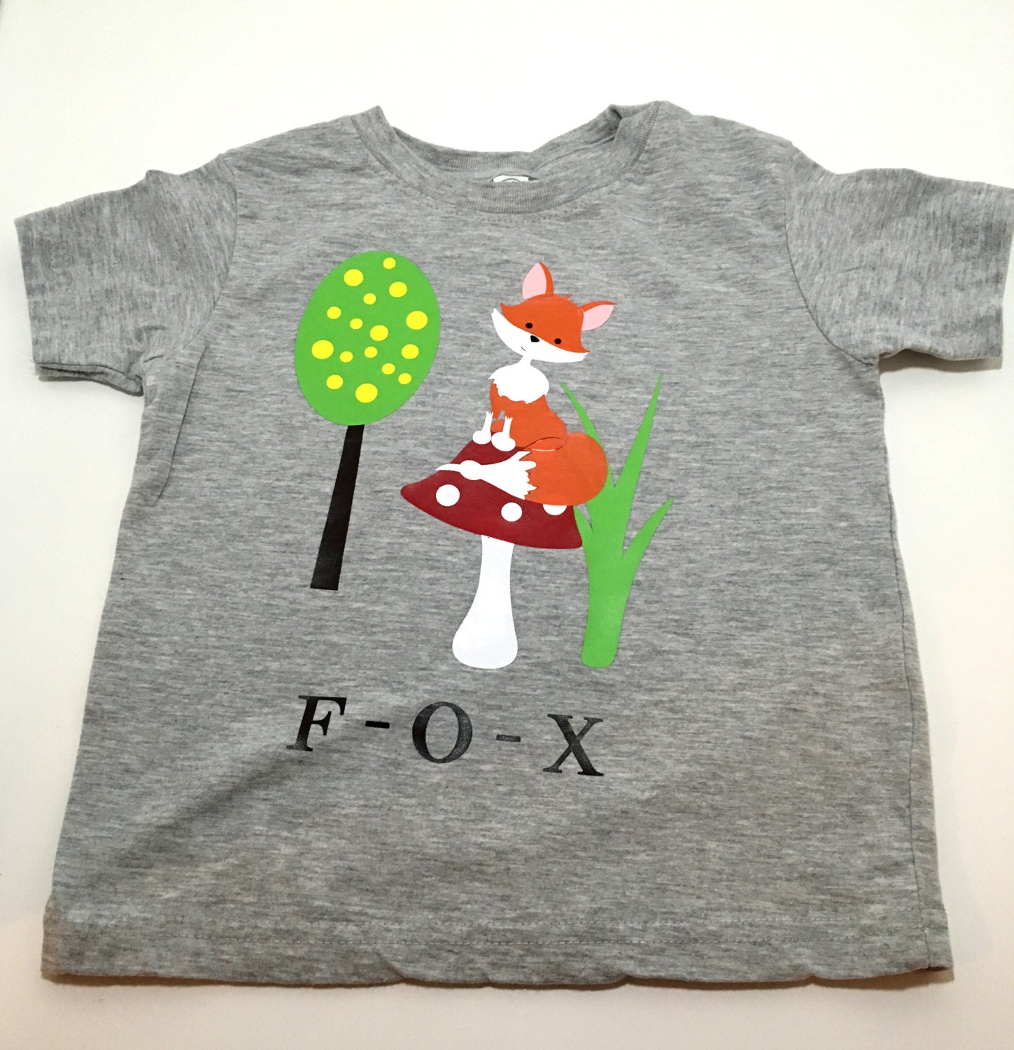 Toddle Boy Fox shirt F is for Fox Woodland by BabyThickums on Etsy