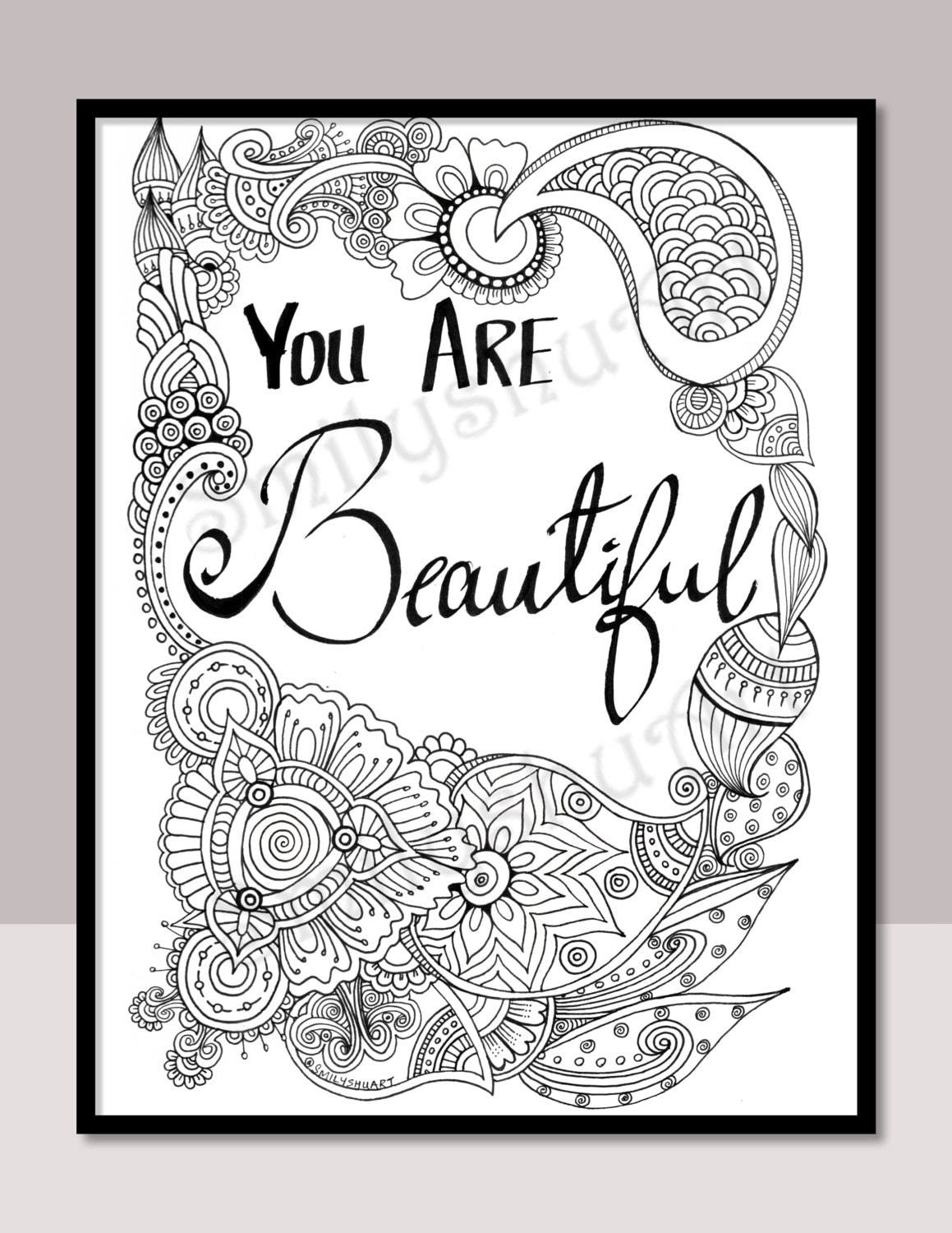 You Are Beautiful Instant Download Printable Motivational