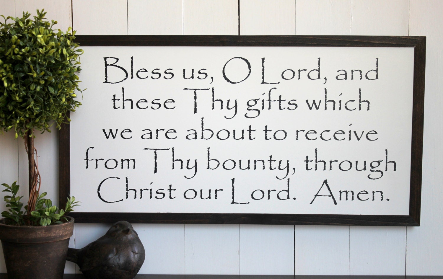 Bless us O Lord Wood Sign Prayer Christian Kitchen