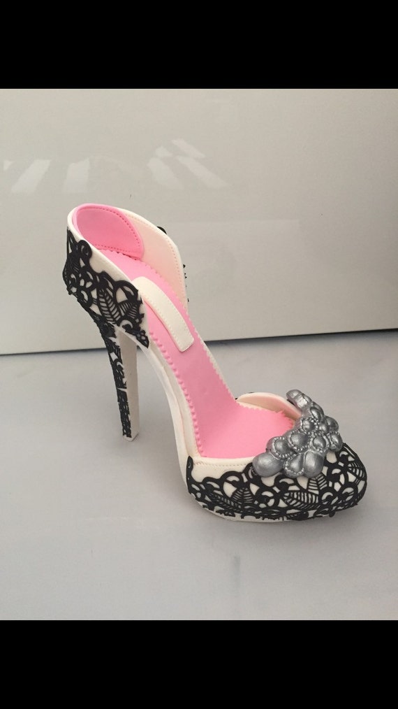 Items similar to Gumpaste fondant sugar high heel platform shoe with ...