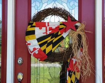 Maryland state flag wreath, State flag, patriotic flag, Americana Wreath, Patriotic Wreath