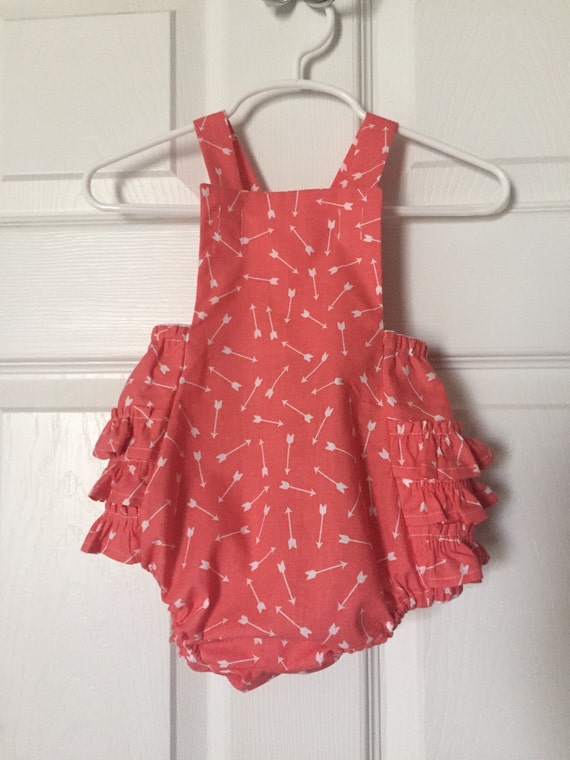 Coral Arrows Romper