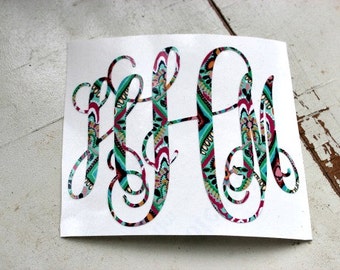 MONOGRAM - Decal - Lily Pulitzer Inspired Vinyl - Customize Yours