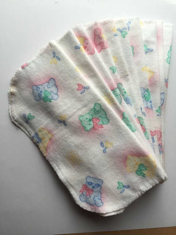 Reusable cotton flannel baby washcloth by WishWashandWhatnots