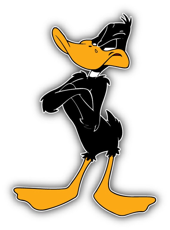 Daffy Duck Pose Cartoon Car Bumper Sticker Decal 5''x by slonotop