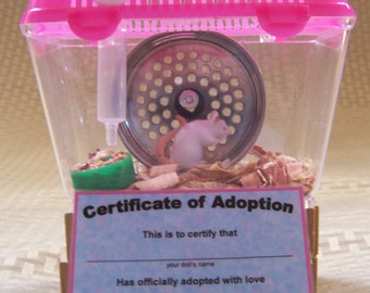18 Inch Doll Pets: Hedgehog, Hamster, Mouse or Bird for American Girl