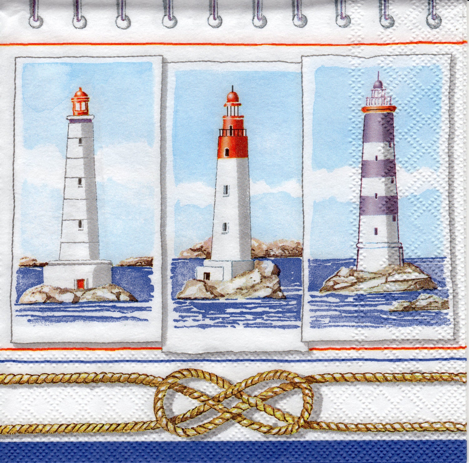 Decoupage Paper Napkins Lighthouses Nautical by thenapkinboutique