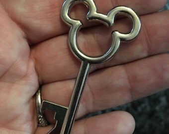 Mickey Head Bottle Opener - Silver Chrome - Mickey Key - Bottle Opener - Skeleton Key - Favor - Gift - Fish Extender - FE Gift - Sets of 5+