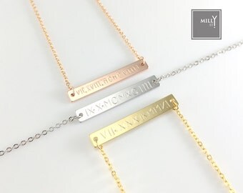 Roman Numeral Necklace or Bracelet / Personalized / Special Dates / For Bridesmaid, Birthday, Anniversary, Sisters & All