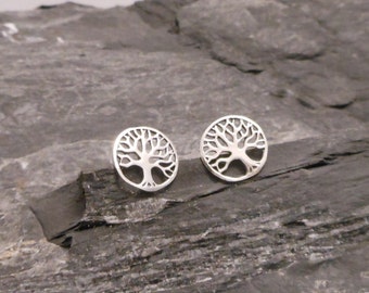 Tree of life ear studs, 925 Sterling Silver earrings