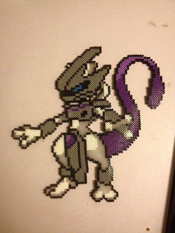 mini perler Armored Mewtwo by MKFreds on Etsy