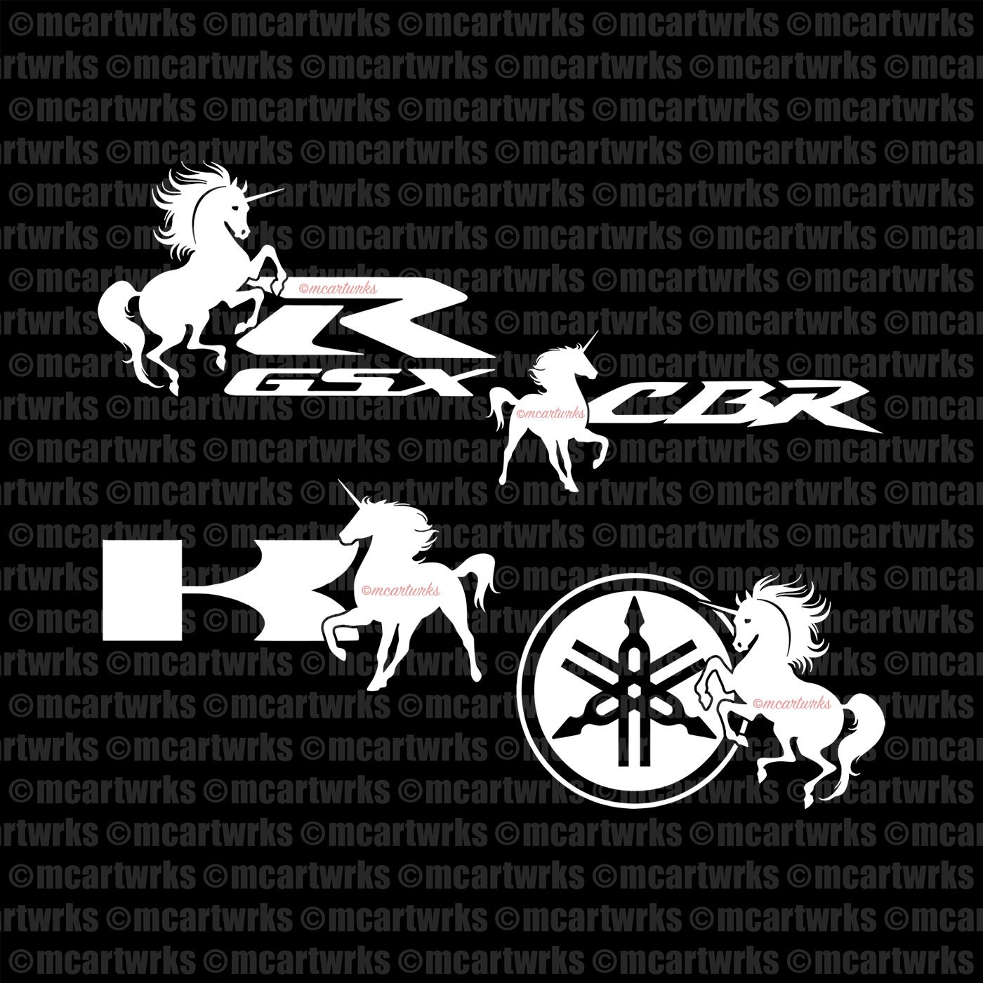 Sportbike Unicorn decal