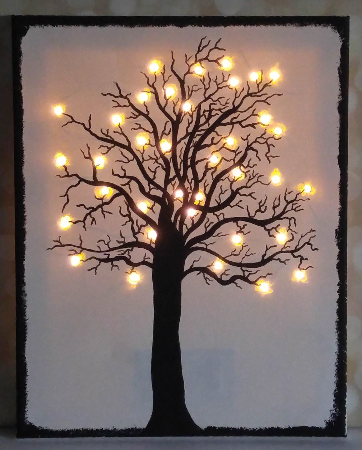 Lighted Canvas Tree by thelittlebirdgifts on Etsy