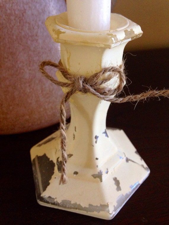 Distressed Candle Holder / Candle Included
