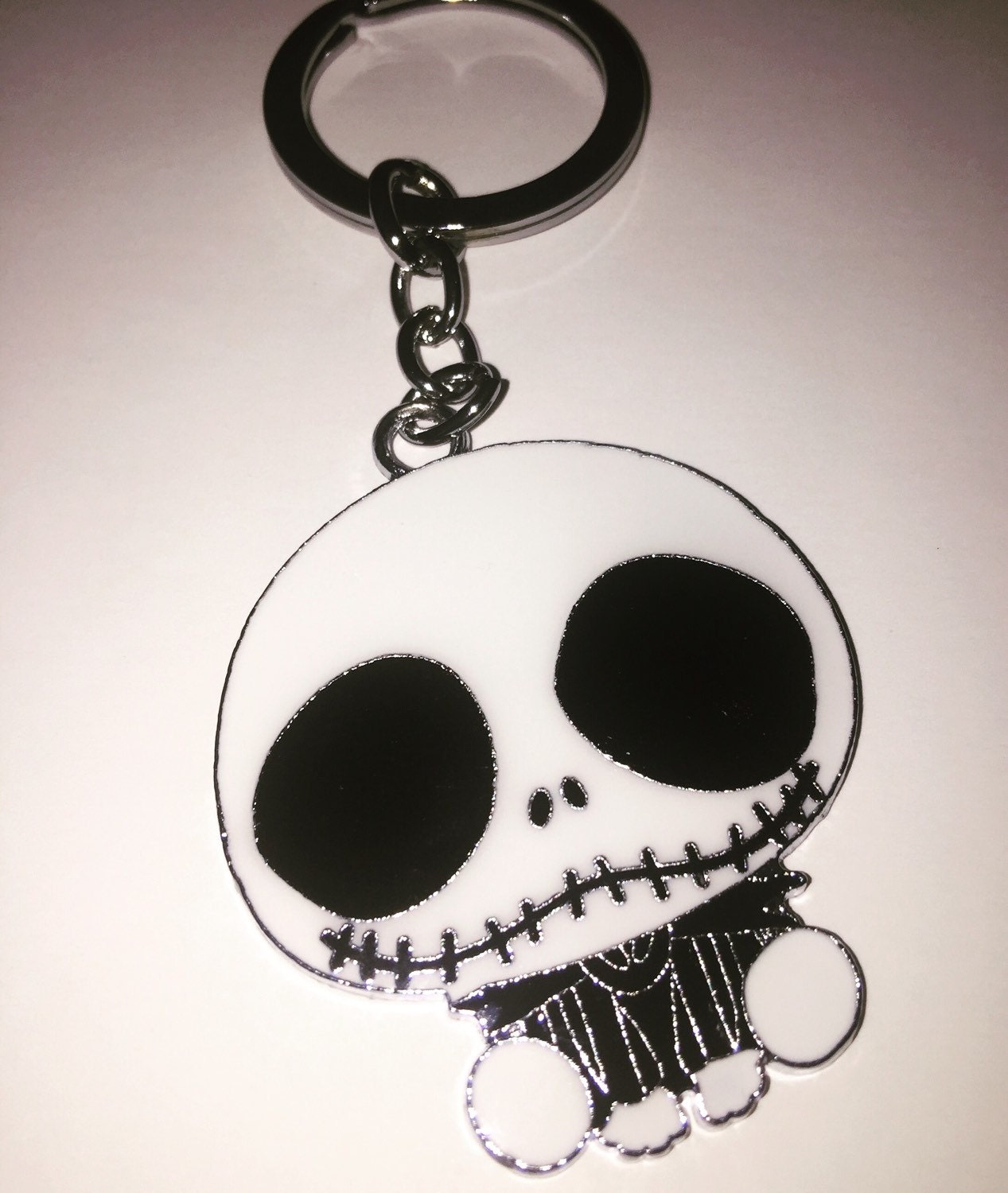 Cute Jack Skellington Keychain by LittleGeekyTreasures on Etsy