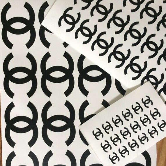 Set of 16 Chanel stickers Chanel logo decals by StickersByAnita