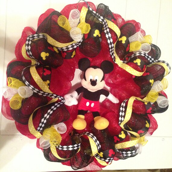 Mickey Mouse Wreath by BsBurlapByBarbara on Etsy