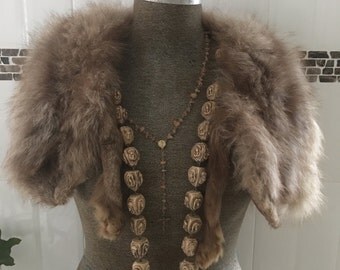 Vintage Fox Taxidermy stole/collar natural