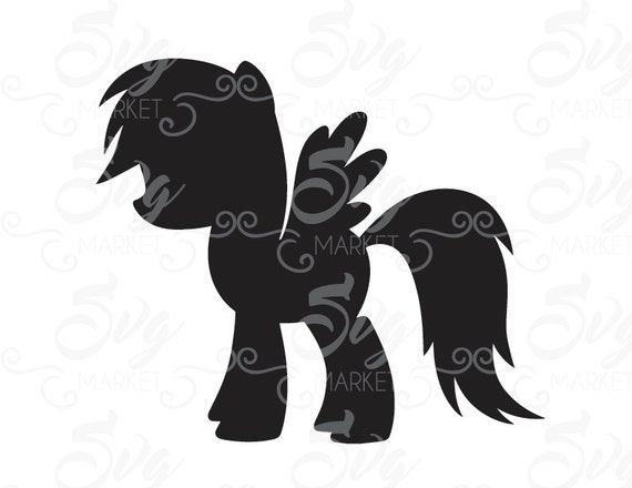 Download RainbowDash My Little Pony Silhouette Cuttable Design