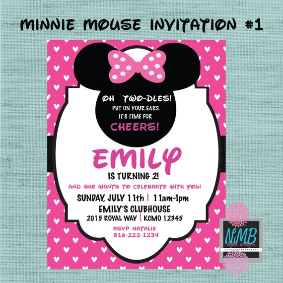 Create Your Own Minnie Mouse Invitations 3