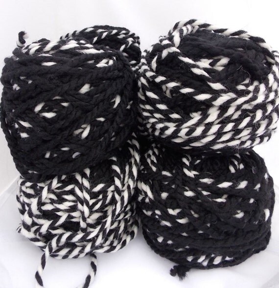 Black and white yarn black yarn white yarn knitting yarn