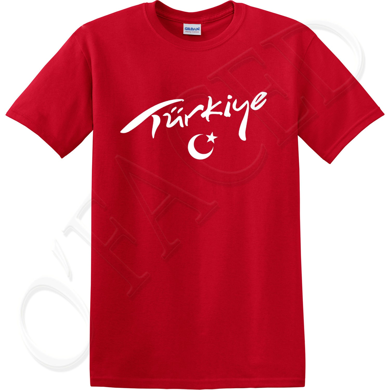 Turkiye Crew Neck T shirts for Guys Turkey Flag Adult's