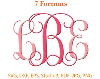 Interlocking Monogram Font SVG ( Studio 3 / dfx / eps / png / jpg / pdf) Silhouette Studio,Cricut Files,SVG files for cricut,Silhouete Cameo