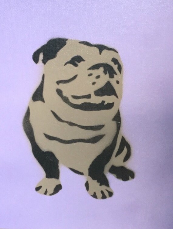 Bulldog Dog Canvas Spray Paint Stencil Wall Art Dogs