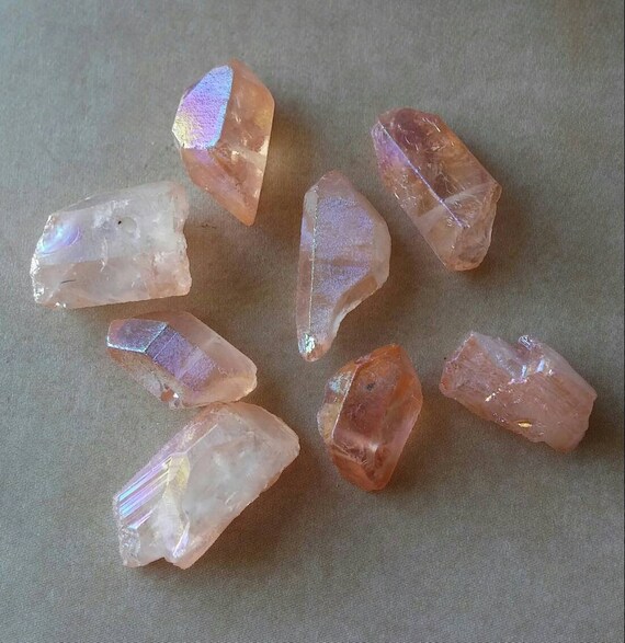 Titanium coated Quartz peach AB finish 6pc lot