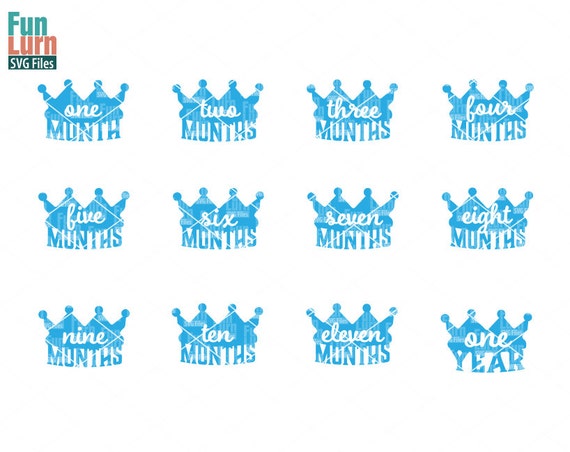 Download Monthly birthday shirt SVGboys baby birthday crown one