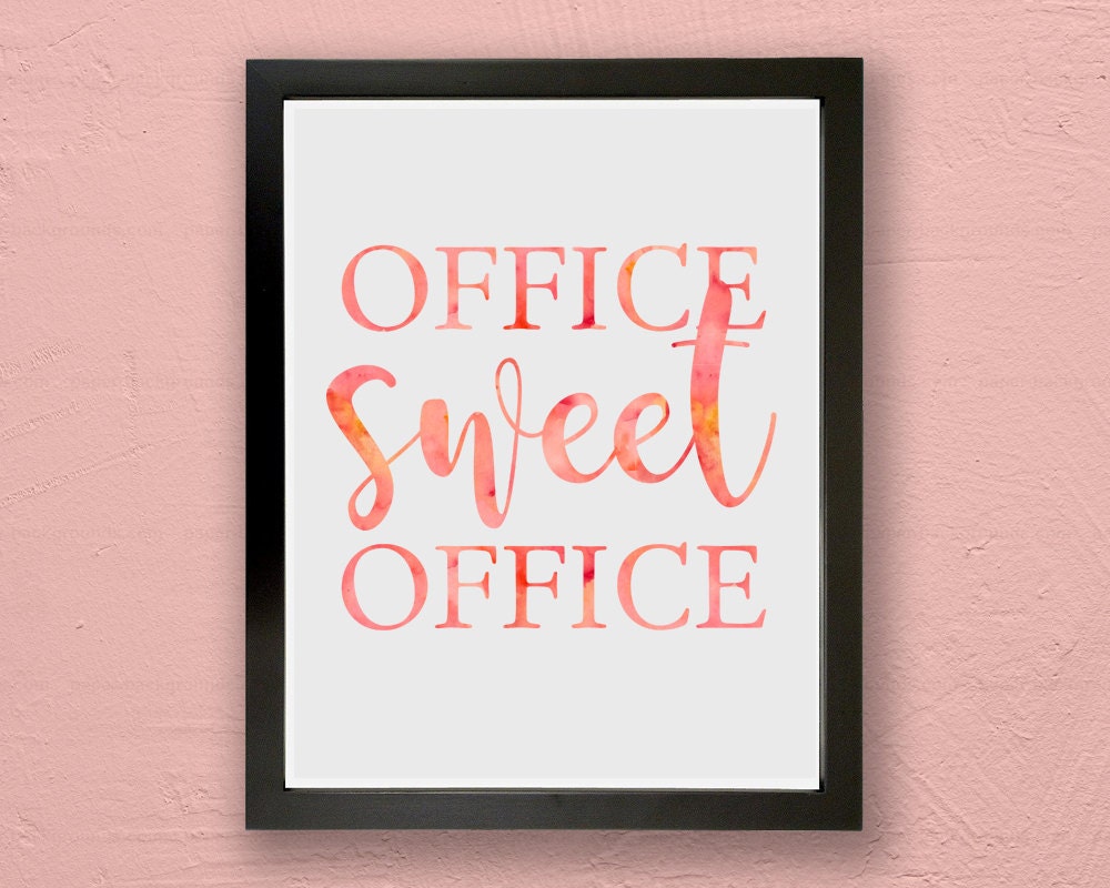 Office Sweet Office printable wall art by PeachSquashStore
