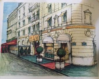 true lithograph signed + drawing Gerard GOUVRANT