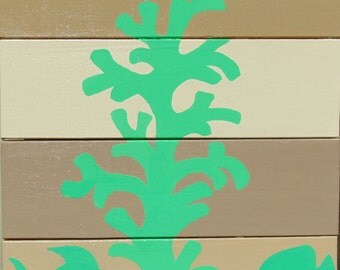 Nautical Themed Pallet Art with Fish and Coral, Beach House Decor, Upcycled Pallet Art, Orginal Painting on Handcrafted Wood Background