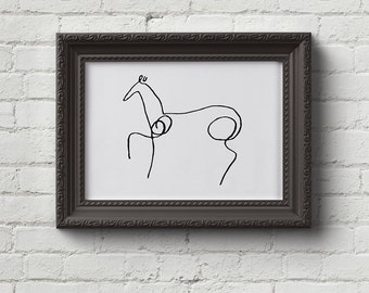 Horse - Pablo Picasso Print, Wall Art, Art, Sketch, Van Gogh, Paul Cezanne, Mondrian, Rembrandt, Dali, Monet, Cute Gift