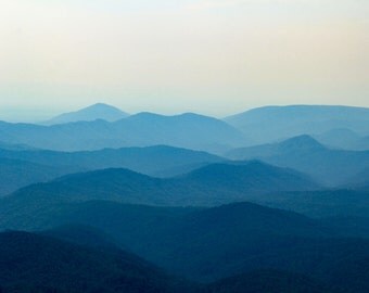 Blue Ridge Mountains Print, Fine Art Photography, Ridgeline Silhouette