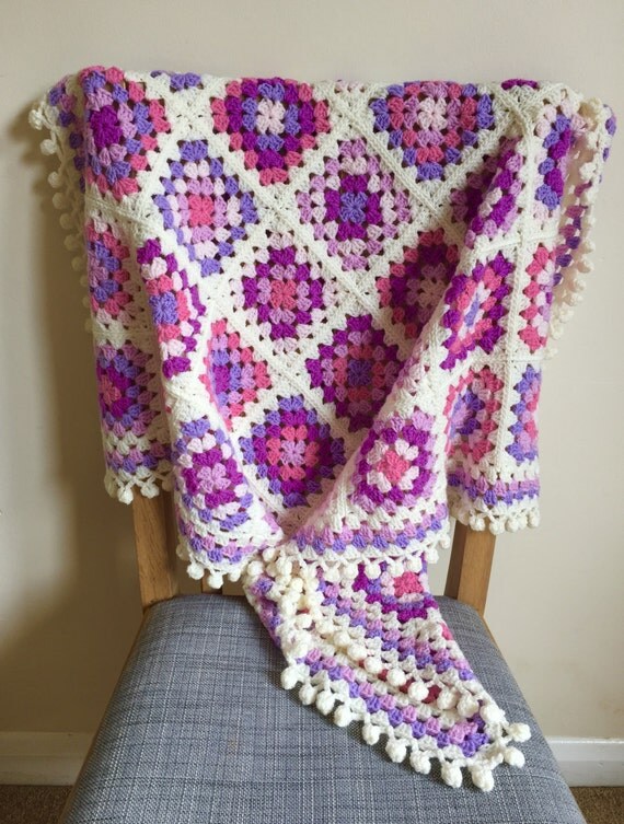 crochet pompom blanket pattern