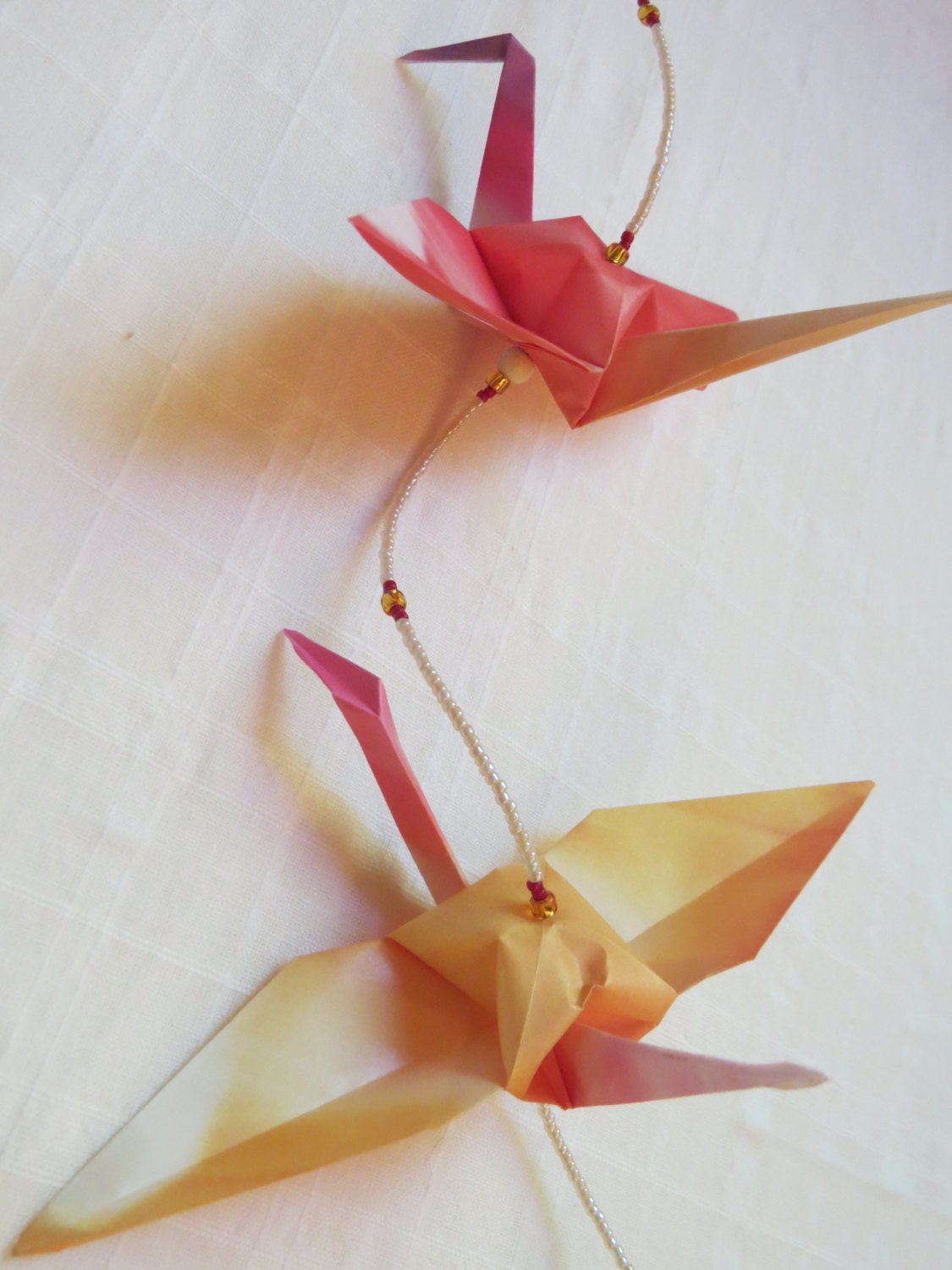 Beaded Origami Crane Chain//Crane Chain//Paper Crane//Origami