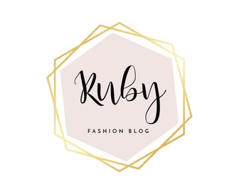 Pre-made Logo Design | 'Ruby' | Hexagon Logo | Photography Logo | Blog Header | Gold foil |Business Branding | Branding Design | Custom logo