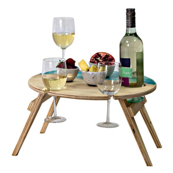 Wine & Picnic Table Foldable Blue Bay Round