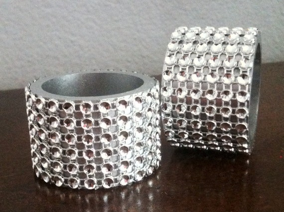 Diamond Bling Wedding Napkin Rings