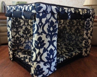 Custom Cute Zees Coordinated Crate and Bed Cover Set/Pet Crate Cover/Pet Bed Cover//Dog Bed Cover/Coordinated Dog Bed and Crate Cover