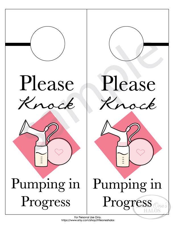 Please Knock Door Knob Sign Please Do Not Disturb Pumping in