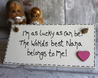 Nana Gift - Grandmother Gift - Grandparent Keepsakes - Gift for Grandparents - Gift for Nana - Love Nana - Nana plaque - hanging sign